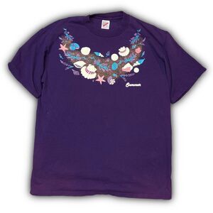 Summer Seashells Made in USA 90s Purple Tee